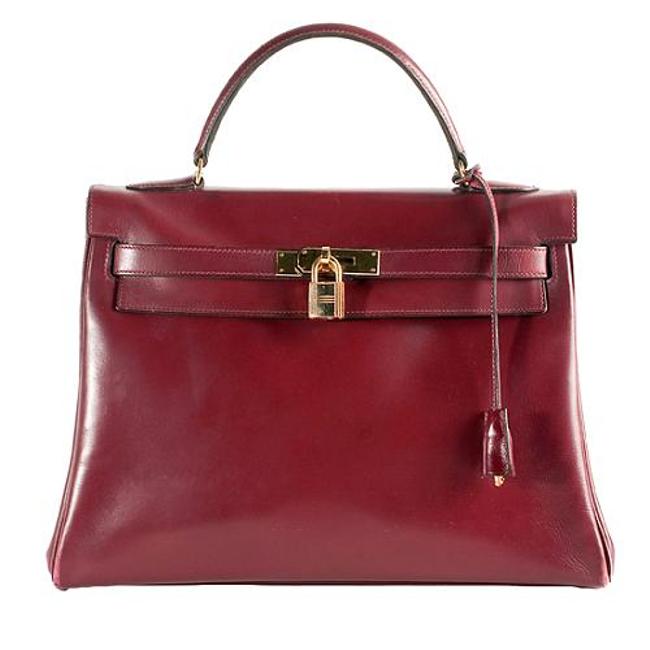 Hermes Tote Bag Kelly 28 Brique Box Calf Satchel