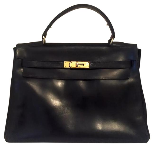 Hermes Kelly 32cm Black Souple Leather Satchel