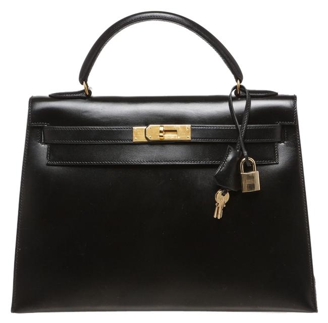 Hermes Kelly 32cm Handbag Ghw Black Leather Satchel