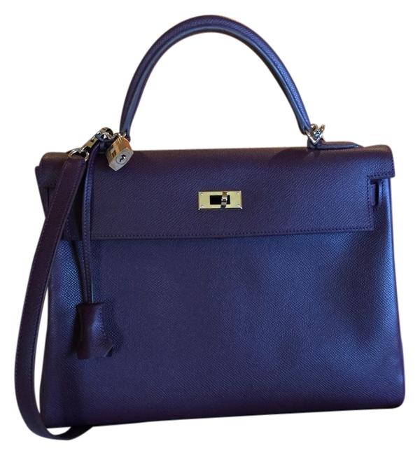 Hermes Kelly 32cm Raisin Leather Satchel
