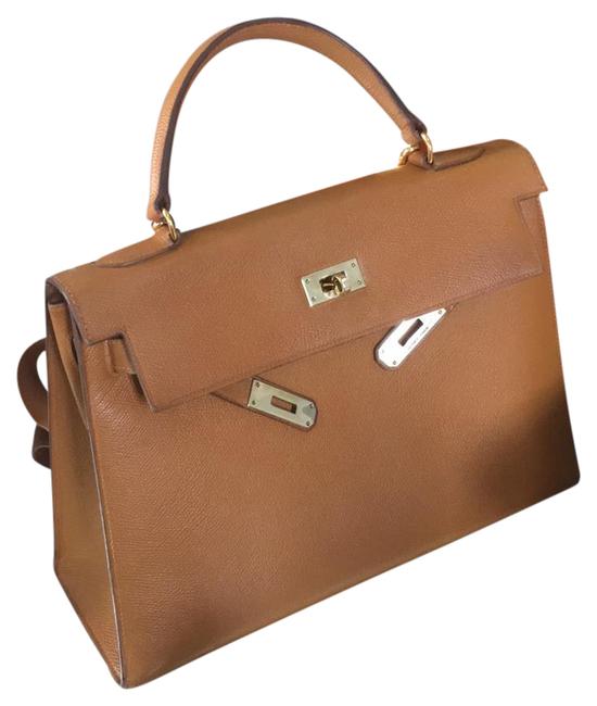 Hermes Kelly 32cm Sellier Gold Beige Leather Satchel