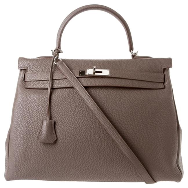 Hermes Kelly 35 Gris Togo Leather Shoulder Bag