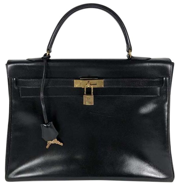 Hermes Kelly 35cm Ghw Vintage Black Leather Shoulder Bag