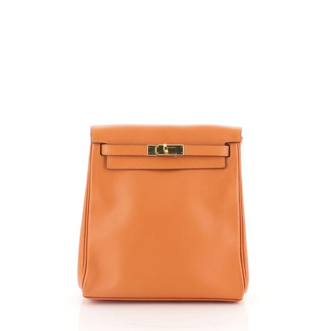 Hermes Kelly Ado Gulliver 20 Orange Leather Backpack