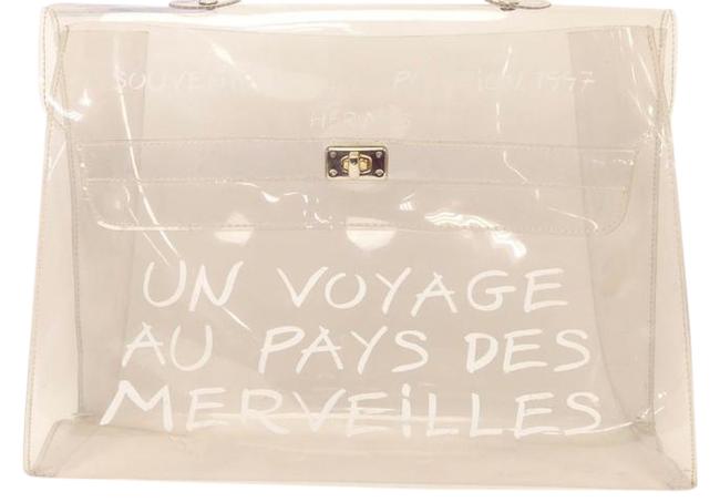 Hermes Kelly L Beach Hand Souvenir De L'exposition Clear Vinyl Tote