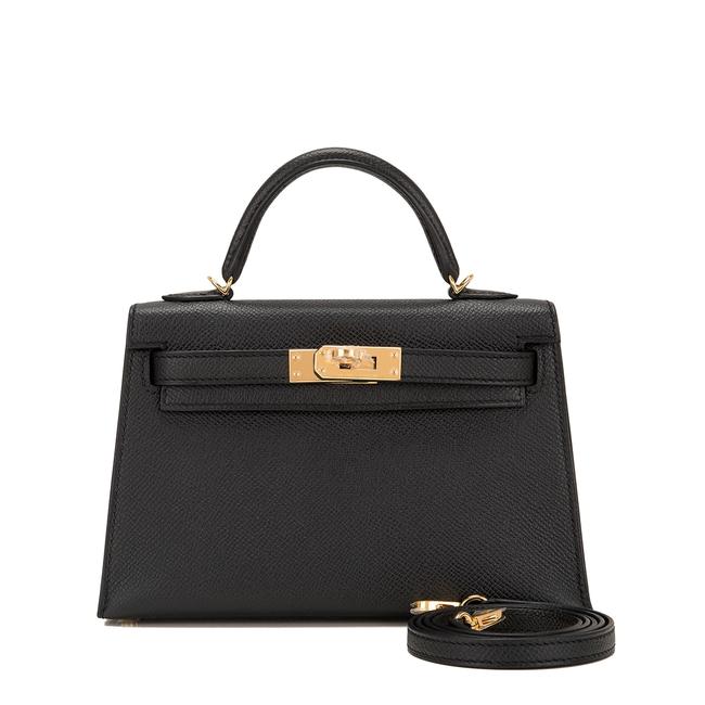 Hermes Kelly Black Epsom Sellier 20cm Gold Hardware Shoulder Bag