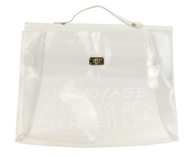 Hermes Kelly Clear White Vinyl Satchel