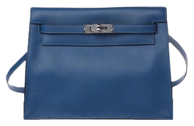 Hermes Kelly Danse Blue Swift Leather Cross Body Bag