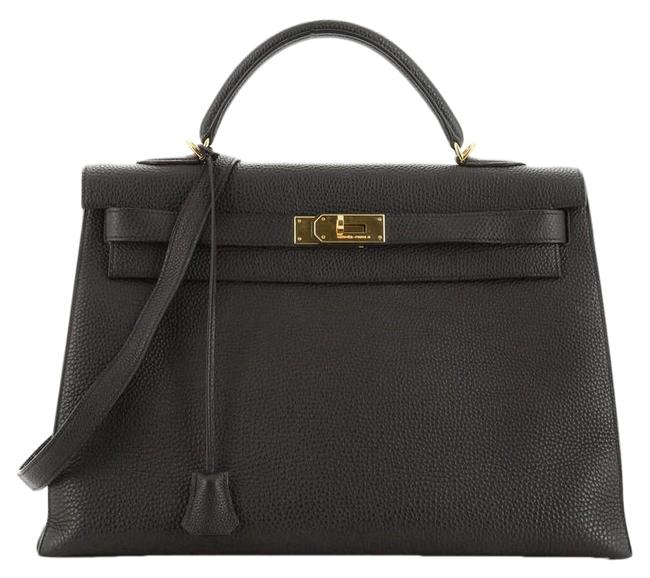 Hermes Kelly Handbag Noir Togo with Gold Hardware 40 Black Leather Satchel