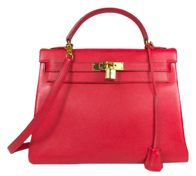 Hermes Kelly Candy In Apple Swift Leather &amp; Gold Hardware Red Shoulder Bag