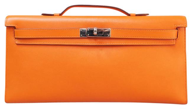 Hermes Kelly Longue Orange Togo Clutch