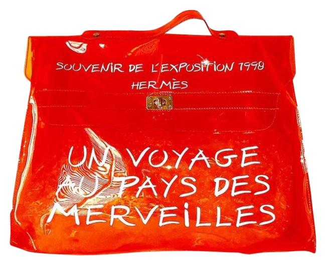 Hermes Kelly Orange Transparent Vinyl Tote