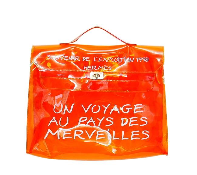 Hermes Kelly Orange Vinyl Satchel