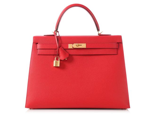 Hermes Kelly Rouge Casaque 35 Red Epsom Leather Satchel