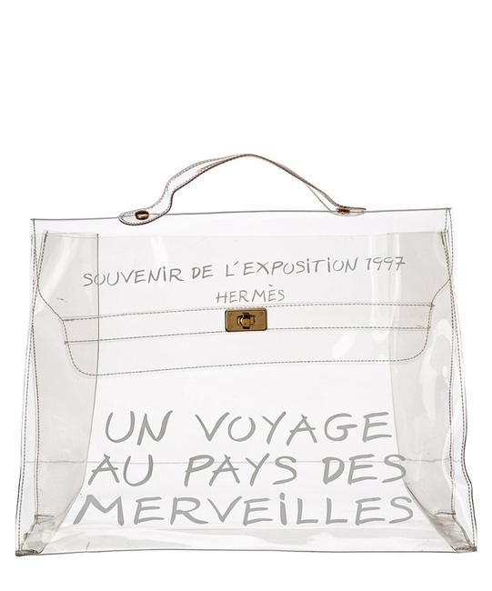 Hermes Kelly L Souvenir De L'exposition 223980 Clear Vinyl Satchel