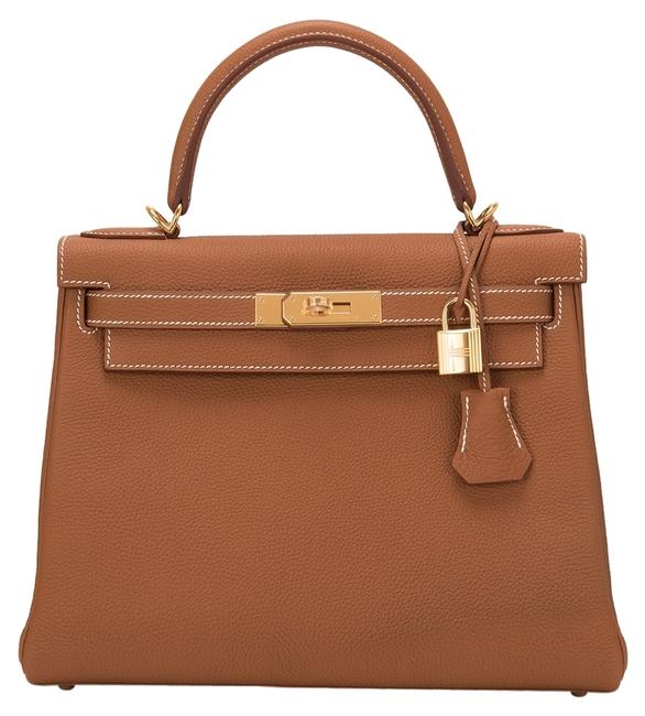 Hermes Kelly Togo 28cm Hardware Gold Leather Shoulder Bag