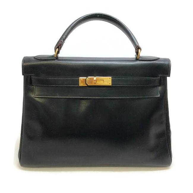 Hermes Kelly Vintage 1983 Black Leather Satchel