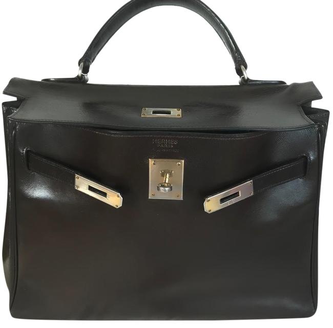 Hermes Kelly Vintage Brown Calf Leather Baguette