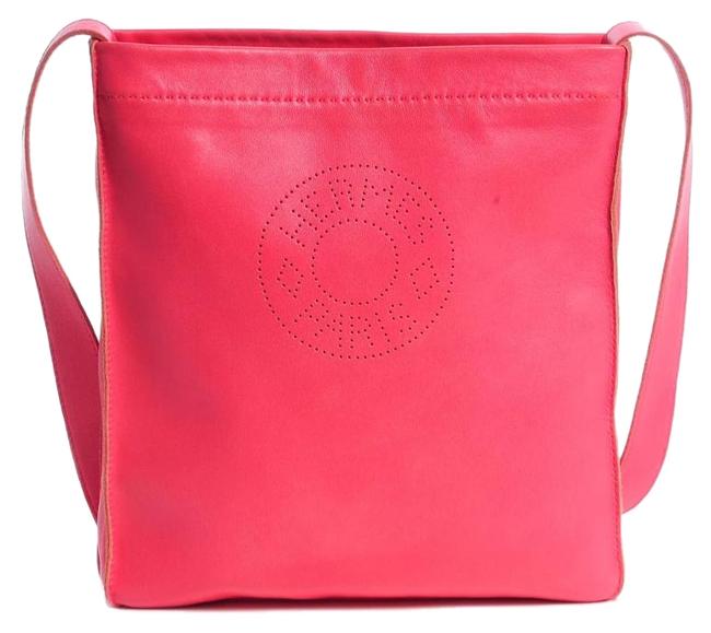 Hermes Milo Lambskin Clou De Selle Pink Leather Cross Body Bag
