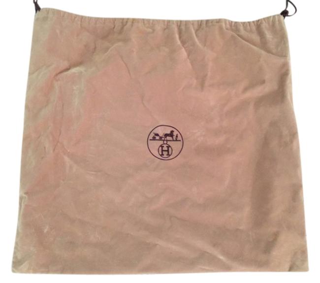 Hermes Large Drawstring Dust Cover Brown Velvet Tote