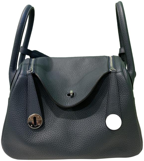 Hermes Lindy 26 Blue Orage Shw Clemence Leather Shoulder Bag