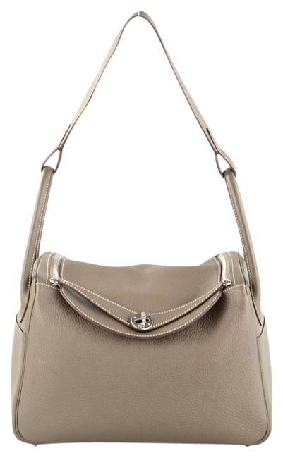 Hermes Lindy 30 Etaupe Leather Satchel