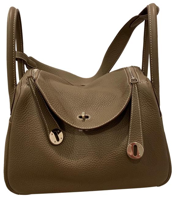 Hermes Lindy 30 Etoupe Taurillon Clemence Leather Satchel