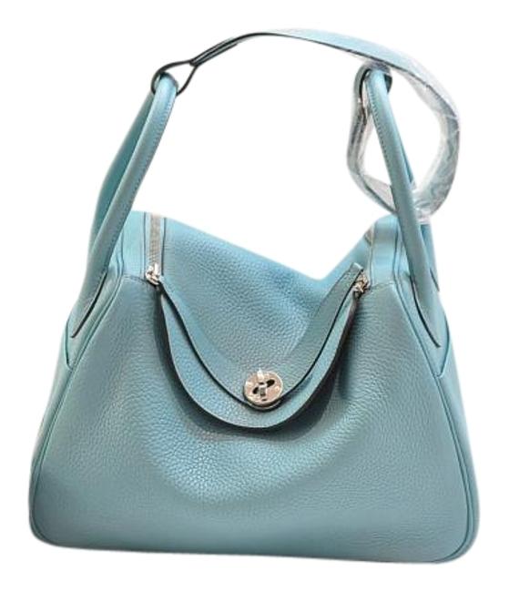 Hermes Lindy 30 Mm Blue Leather Shoulder Bag