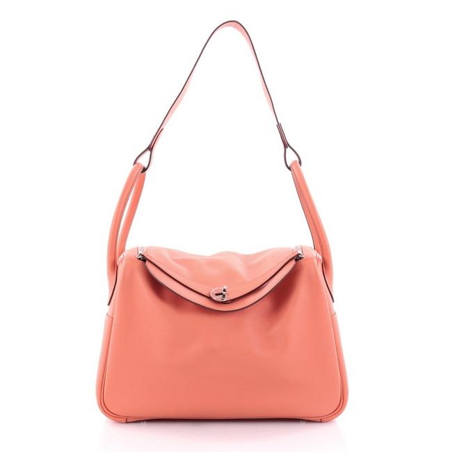 Hermes Lindy 34 Flamingo Leather Satchel