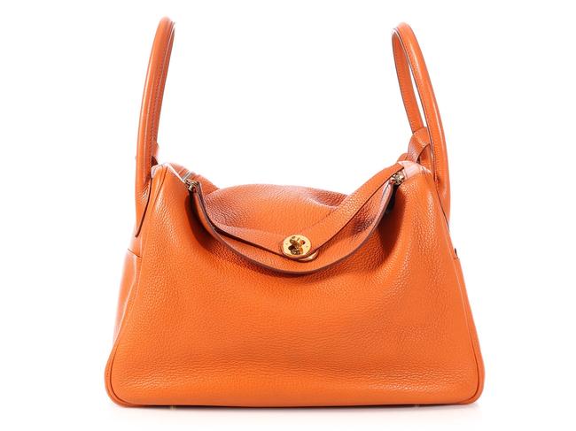 Hermes Lindy 34 Potiron Pumpkin Clemence Satchel