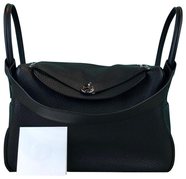 Hermes Lindy Clemence Black Leather Shoulder Bag
