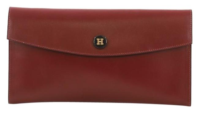 Hermes Rio Long Rouge H Red Calf Leather Clutch