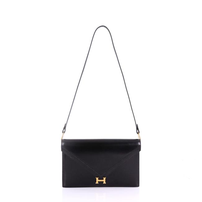 Hermes Lydie Convertible Black Leather Clutch