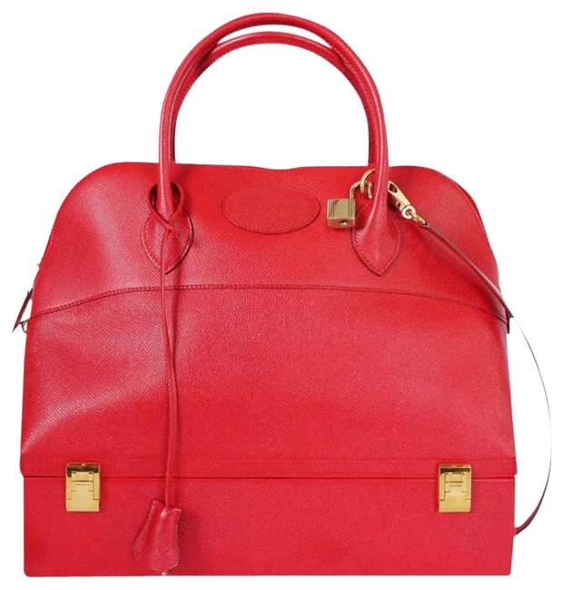 Hermes Macpherson Trunk Handbag Rare Red Couchevel Tote