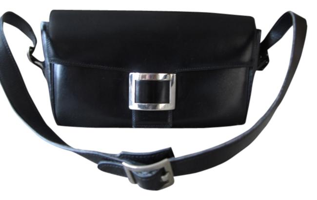 Hermes Martine Black Box Leather Baguette