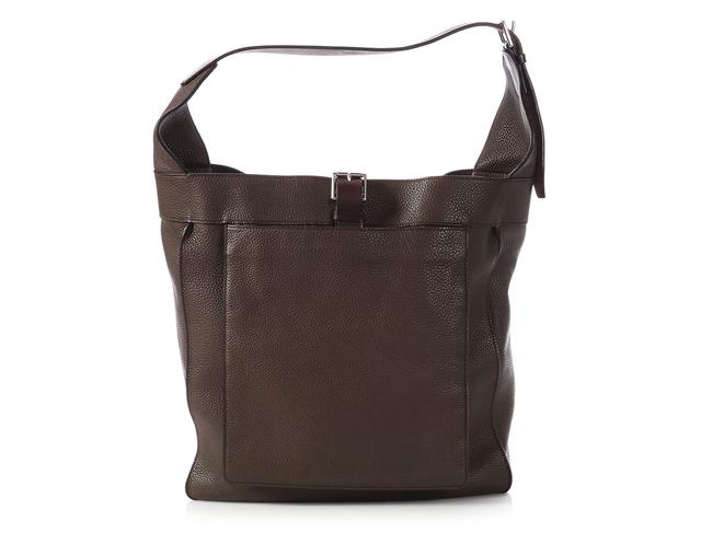 Hermes Marwari Ebene Gm Brown Clemence Leather Hobo Bag