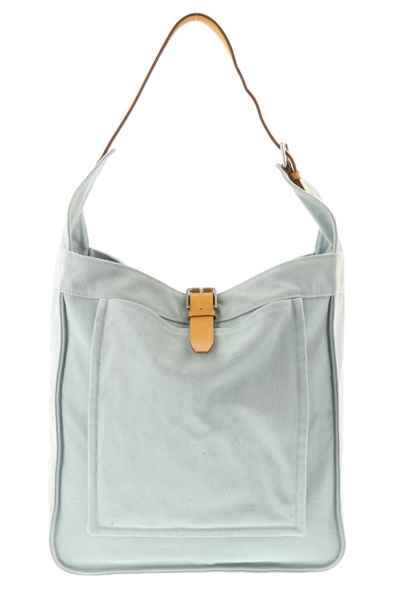 Hermes Marwari Light Blue Canvas Shoulder Bag