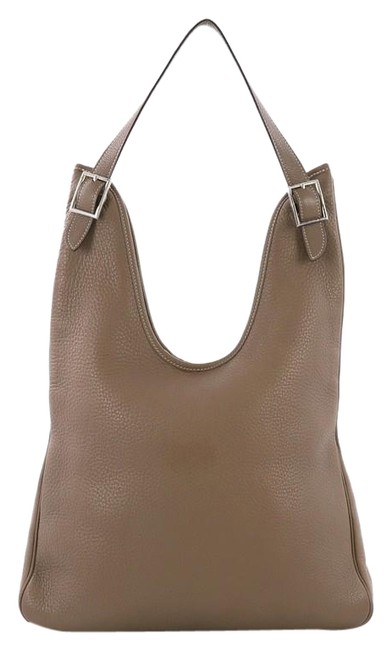 Hermes Massai Handbag 32 Etoupe Leather Shoulder Bag