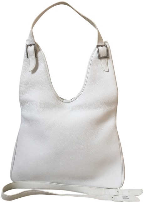 Hermes Massai White Leather Hobo Bag