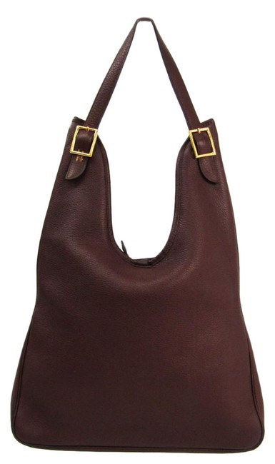 Hermes Massai Women's Dark Brown Leather Shoulder Bag