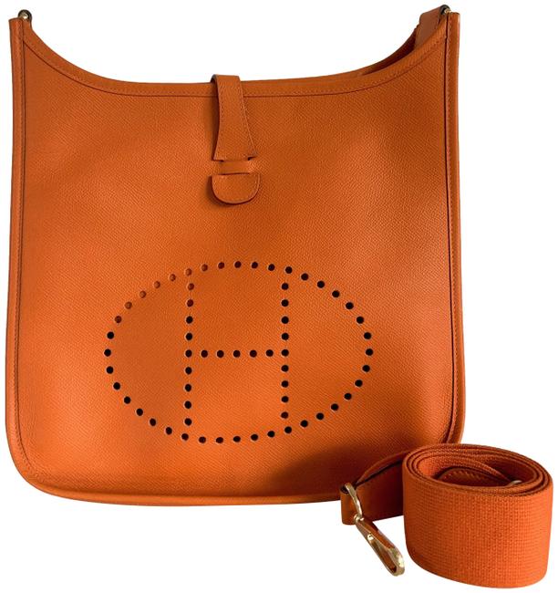 Hermes Messenger Evelyne Shoulder Pm 29 Orange Epsom Leather Cross Body Bag