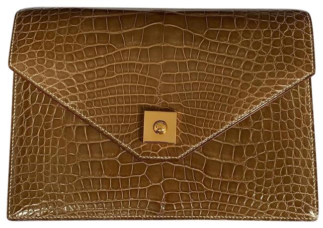 Hermes Mississippiensis Piano with Strap Sesame Alligator Skin Leather Clutch