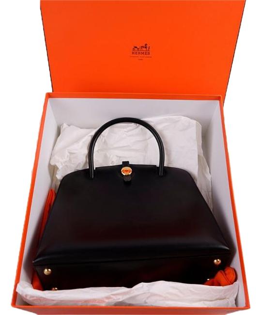 Hermes Box Mm Calf Black Leather Satchel