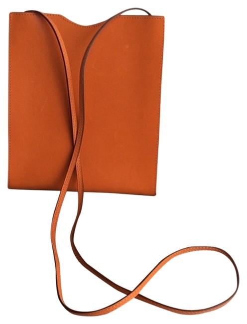 Hermes Orange Leather Cross Body Bag
