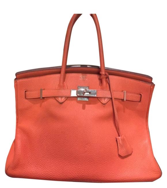 Hermes Orange Leather Satchel
