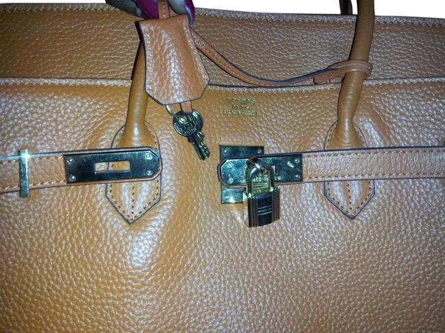 Hermes Orange Leather Tote