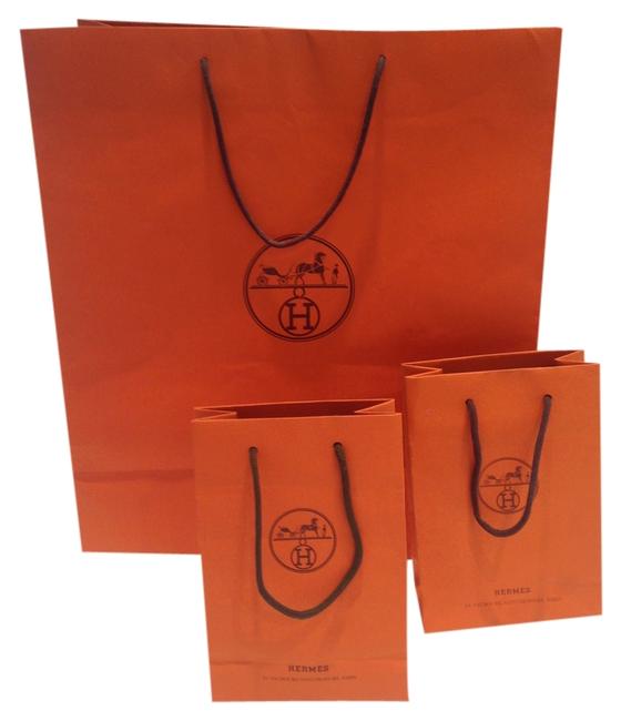 Hermes Orange Paper Tote