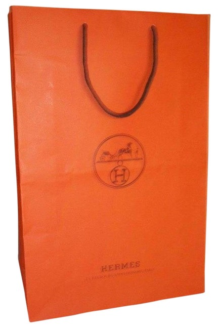 Hermes Shopping Bag Orange Pressed Paper Tote