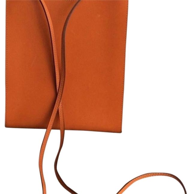 Hermes Over Orange Leather Cross Body Bag