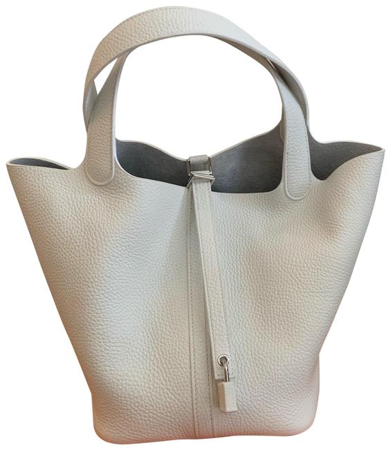 Hermes Picotin 22 White Leather Tote